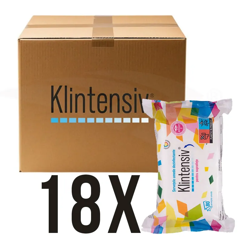Klintensiv servetele dezinfectante pentru suprafete 80buc-BAX 18 buc