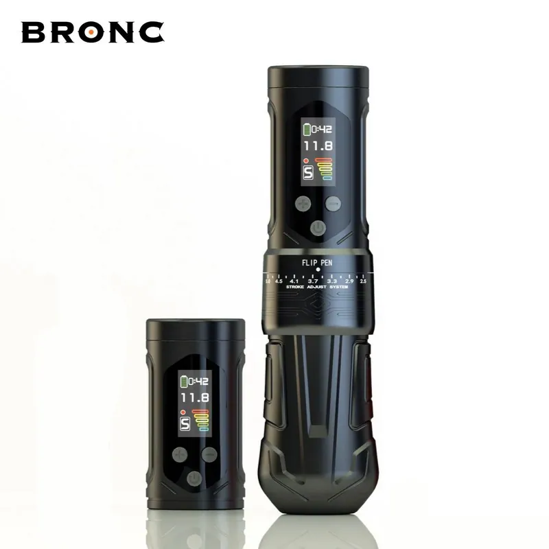 Masina de tatuat Hummingbird Pen Wireless Bronc X2 NEO Negru