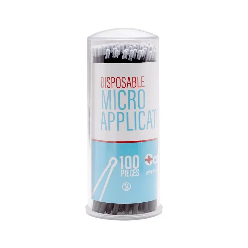 Set 100 Microaplicatoare de unica folosinta Black 1.2mm