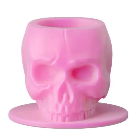 Set 50 capacele Schelet Silicon 12mm Pink