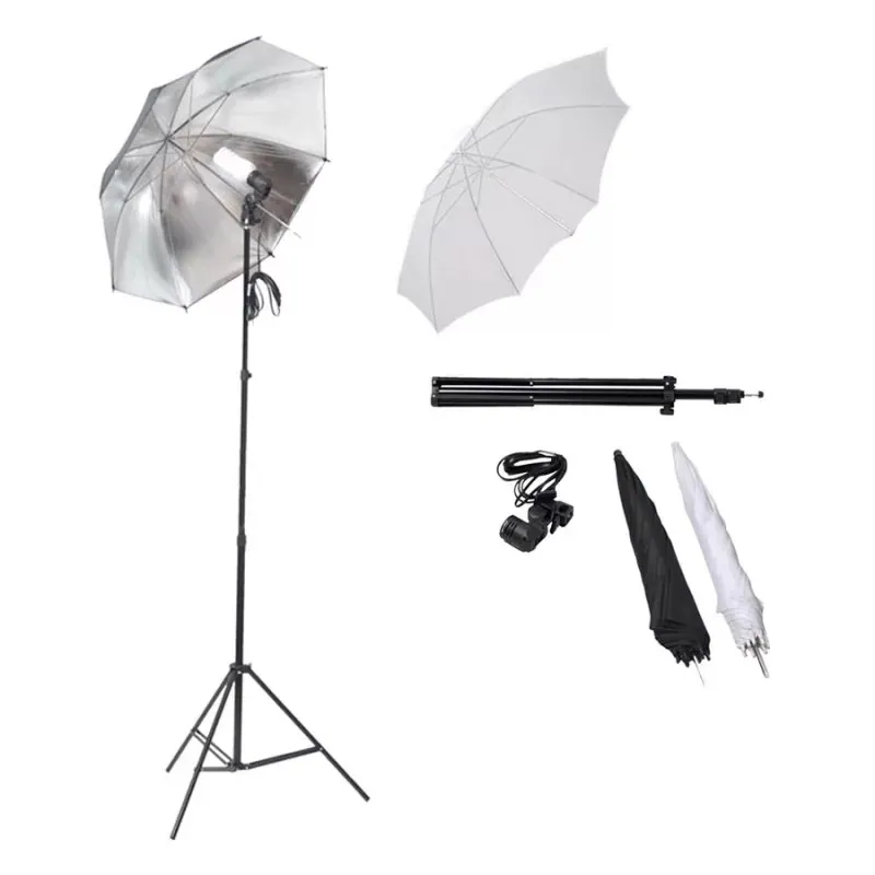 Set proiector cu umbrela neagra si umbrela alba