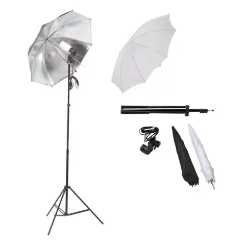 Set proiector cu umbrela neagra si umbrela alba