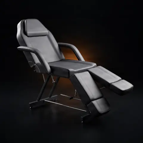 Scaun / Pat profesional pentru salon de tatuat picioare ajustabile Negru
