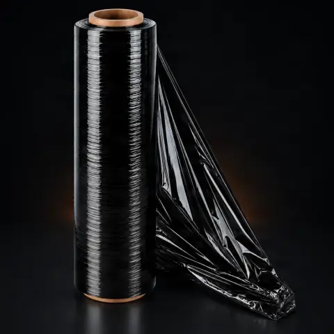 Folie Stretch Neagră 25 cm × 300 m