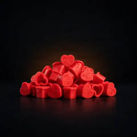 Set 200 capacele Killer Ink silicon inima rosie