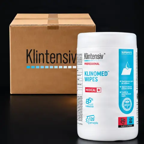 Klintensiv Klinomed wipes - servetele suprafete 85% alcool 120buc/tub - BAX 6 BUC