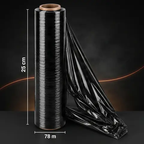 Folie neagra stretch 25cm * 78m