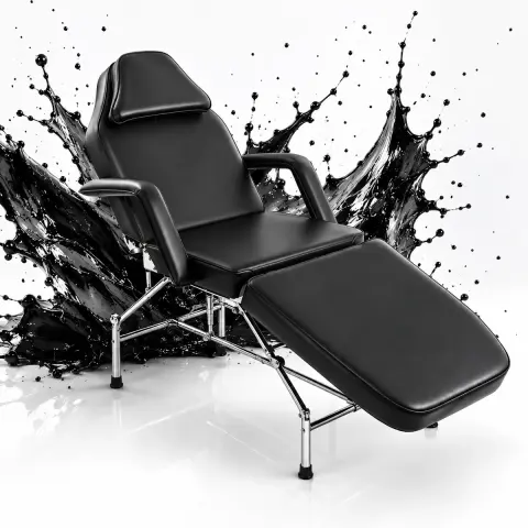 Scaun / Pat profesional pentru salon de tatuat Negru