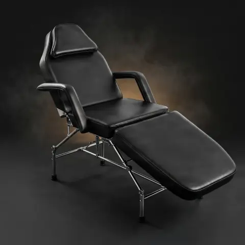 Scaun / Pat profesional pentru salon de tatuat Negru