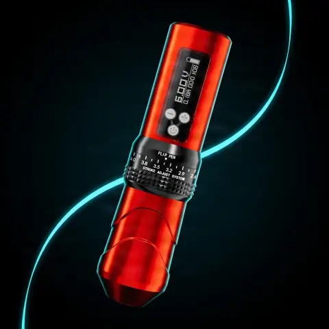 Masina de tatuat Hummingbird Pen Wireless Ajustabil Bronc X1 Rosie