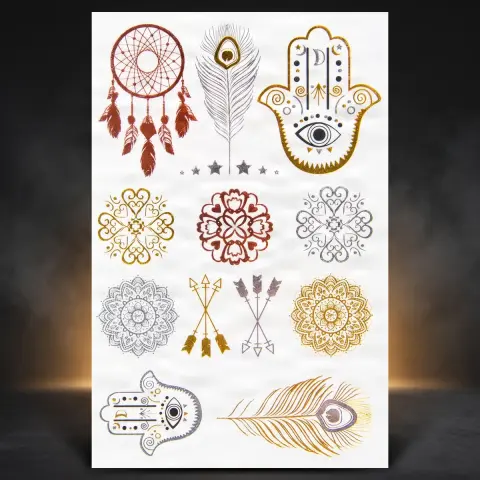 Sticker tatuaj temporar metalic 14*21cm model 3 OFERTA