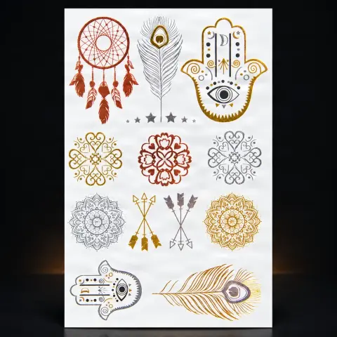 Sticker tatuaj temporar metalic 14*21cm model 3 OFERTA