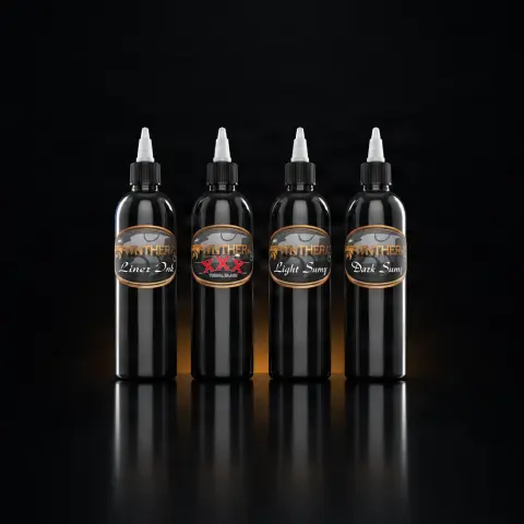 Set 4 tusuri Panthera Reach TRIBAL BLACK + LINER + LIGHT SUMI + DARK SUMI 150ml