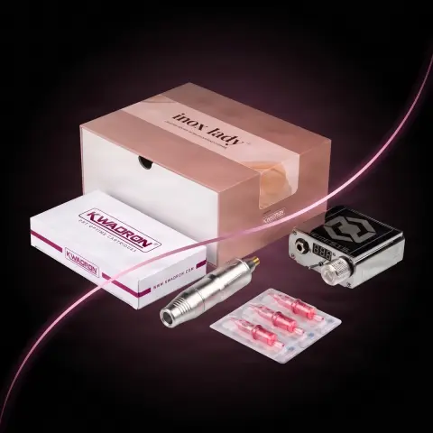 Kit masina de tatuat PMU INOX LADY V2 + SURSA NEMESIS