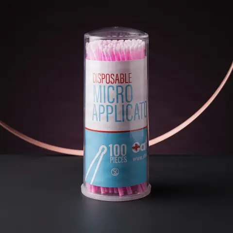 Set 100 Microaplicatoare de unica folosinta Pink 2.0mm