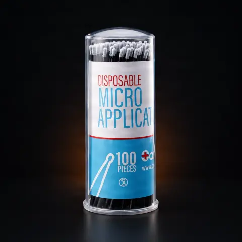 Set 100 Microaplicatoare de unica folosinta Black 1.2mm