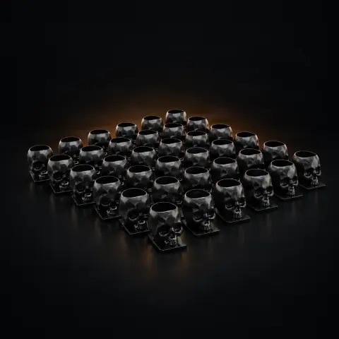Set 50 Capacele Schelet Plastic 12mm Negru