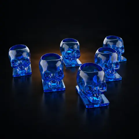Set 50 Capacele Schelet Plastic 12mm Albastru Inchis