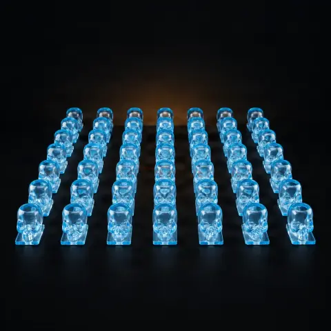 Set 50 Capacele Schelet Plastic 12mm Albastru deschis