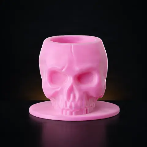 Set 50 capacele Schelet Silicon 12mm Pink
