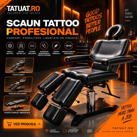 Scaun / pat de tatuat Hidraulic TRANSPORT GRATUIT