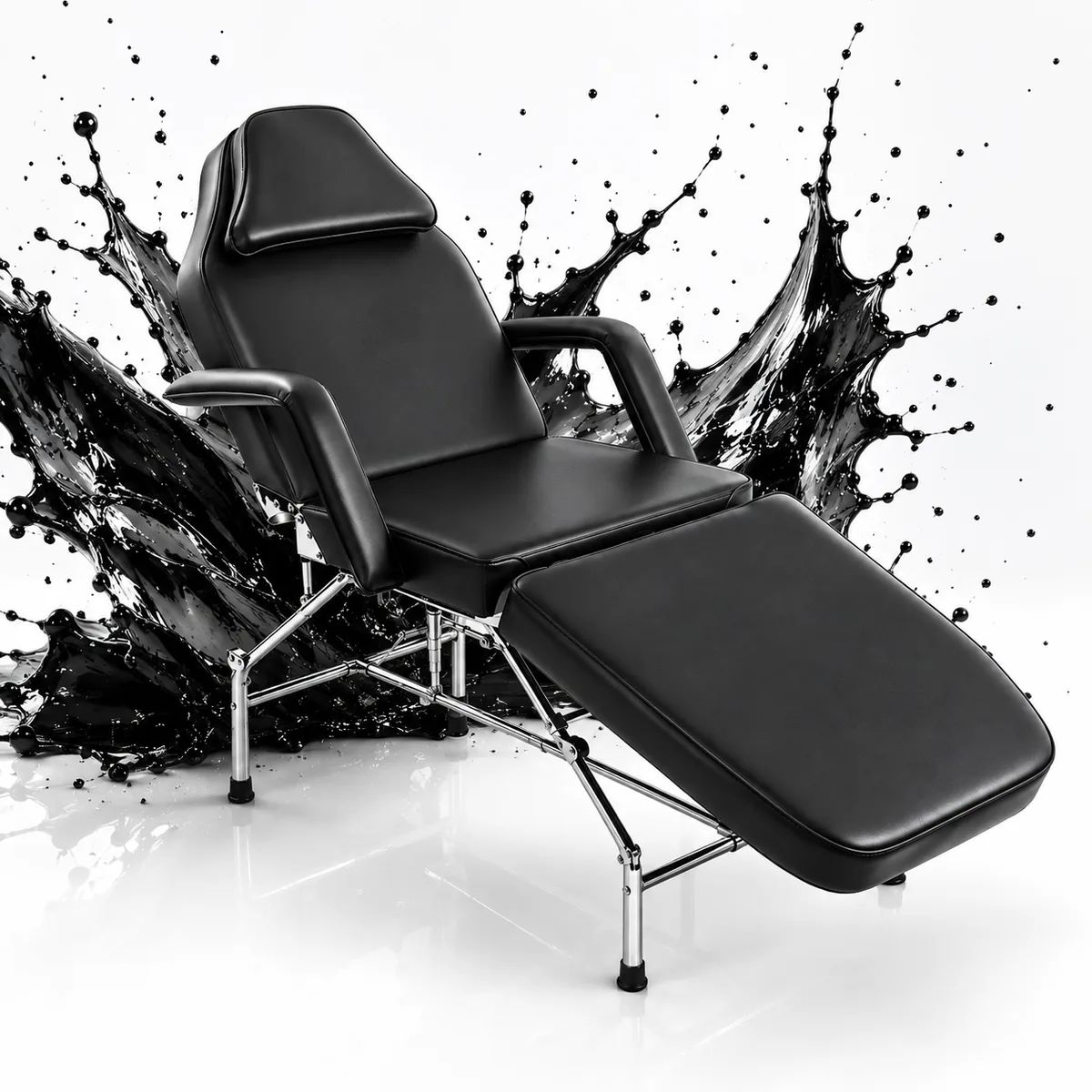 Scaun / Pat profesional pentru salon de tatuat Negru