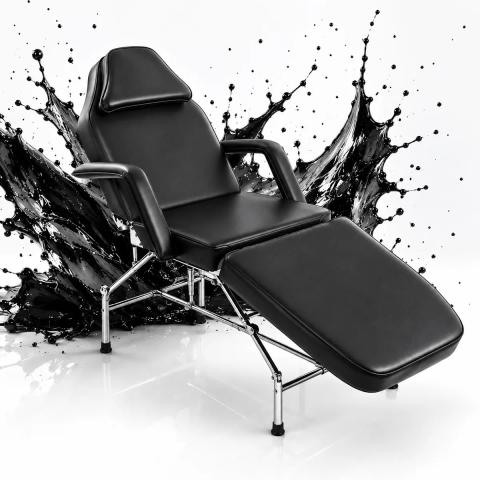 Scaun / Pat profesional pentru salon de tatuat Negru