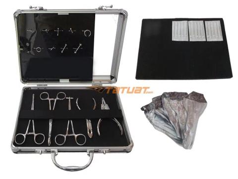 Kit Piercing cu 5 foarfeci clesti si accesorii