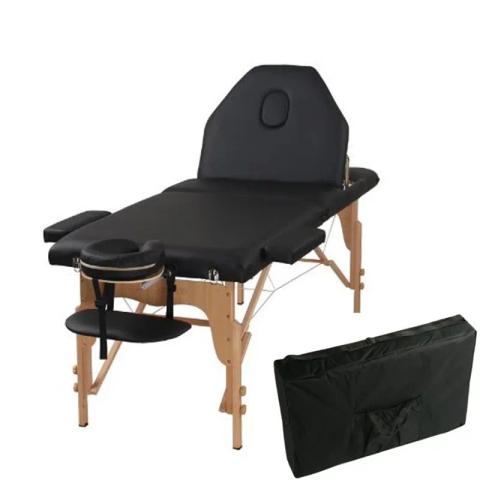 Pat professional pliabil ajustabil de lemn negru 3 sectiuni