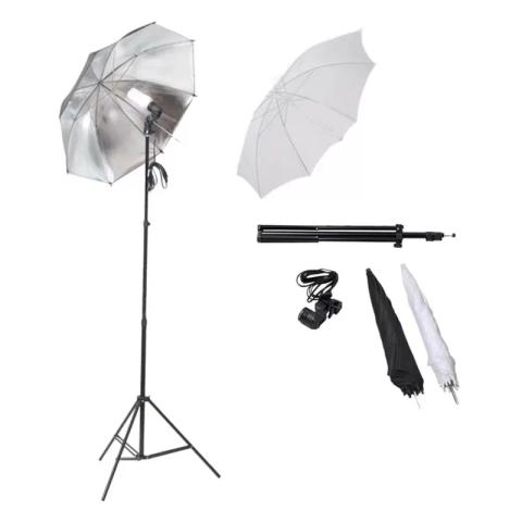Set proiector cu umbrela neagra si umbrela alba